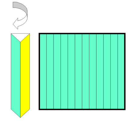 Illustration of a Tri-Vision billboard with rotating louvers showing three different ads